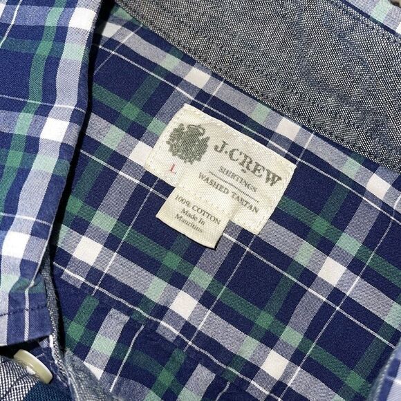 J. Crew‎ Gap Men’s Button Down Long Sleeve Casual Shirts Large Blue Plaids - Picture 3 of 5